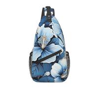 MXZERFKGLA Sac à dos croisé sur la poitrine, grenouille regardant hors du portefeuille, sac à bandoulière pour femme et homme, sac à dos de voyage, Fleur d'hibiscus bleue., Taille unique