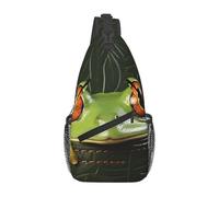 MXZERFKGLA Sac à dos croisé sur la poitrine, grenouille regardant hors du portefeuille, sac à bandoulière pour femme et homme, sac à dos de voyage, Grenouille qui sort du portefeuille, Taille unique