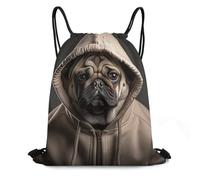 MXZERFKGLA Sac à dos de sport avec cordon de serrage pour homme et femme avec cordon de serrage, Chapeau portant un chien, 35*42cm