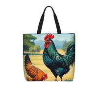 MXZERFKGLA Sac fourre-tout réutilisable pour femme avec poche intérieure Motif attrape-rêves, Imprimé poulet et coq, Taille unique
