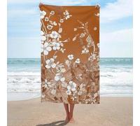 MXZERFKGLA Serviette de plage surdimensionnée 130 x 80 cm, anti-sable, à séchage rapide, absorbante, en microfibre, fine et légère, motif fleur sur branche, pour voyage, vacances, cadeau pour adulte