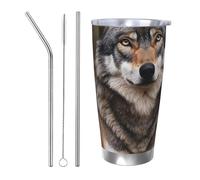 MXZERFKGLA Tasse à café isotherme de 591 ml avec couvercle et paille - Gobelet isotherme à double paroi sous vide - Tasse à café anti-déversement - Tasse de voyage pour homme et femme - Cadeau