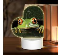 MXZERFKGLA Veilleuse LED 3D en acrylique avec base en forme de grenouille qui sort du portefeuille - Lampe de chevet LED en acrylique - Cadeau personnalisé pour femme, homme, couple