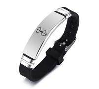MXZHTSEC Bracelet réglable en acier inoxydable inspiré de l'anime, léger et confortable, taille M, noir