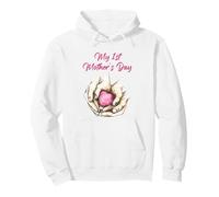 My 1st Mother's Day: Mommy & Child Holding Heart - White Sweat à Capuche