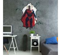 MY AGENCIES Sticker mural géant repositionnable Alex Ross Superman qui fracture le mur Multicolors