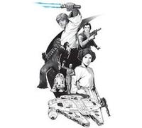 ROOMMATES Sticker Mural Géant Star Wars Classique avec lettres de l'alphabet pour personnaliser Multicolors