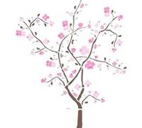 MY AGENCIES Stickers - Arbres à Feuillages Roses - Hauteur 45,7 cm Multicolors G