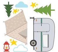 MY AGENCIES Stickers - Camping En Forêt - Hauteur 22,9 cm Multicolors G