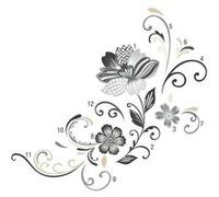 MY AGENCIES Stickers - Fleurs Noires Et Blanches - Hauteur 45,7 cm Multicolors G