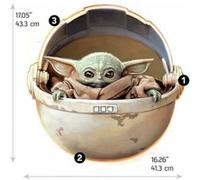 RoomMates Stickers Mandalorian – Bébé Yoda (Grogu) dans son berceau volant – Repositionnables