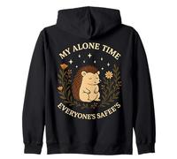 My Alone Time Everyones Safees Hedgehog Quote Sweat à Capuche