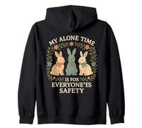 My Alone Time is for Everyone'es Safety Vintage Bunny Sweat à Capuche