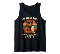 My Alone Time is for Everyones Safety Funny Bear Retro Débardeur