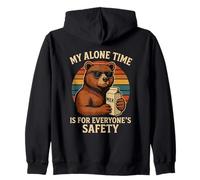My Alone Time is for Everyones Safety Funny Bear Retro Sweat à Capuche