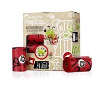 My AlphaPet sacs compostables pour déjections canines fécule de maïs respectueuse de l'environnement - Répondant aux normes EN 13432-240 sacs sur 16 rouleaux de recharge rose parfumé