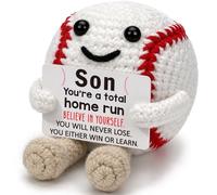 MY-ALVVAYS Figurine de baseball au crochet - Cadeau inspirant pour les adolescents, les athlètes, les étudiants, croyez en vous-même, parfait pour le bureau, l'obtention d'un diplôme, un anniversaire