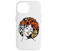 My Ancestors Dream Afro Black Woman Diva Orange Black Girl Coque pour iPhone 14
