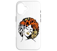 My Ancestors Dream Afro Black Woman Diva Orange Black Girl Coque pour iPhone 16