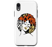 My Ancestors Dream Afro Black Woman Diva Orange Black Girl Coque pour iPhone XR