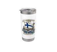 My Ancestors Were Vikings Drapeau de la Finlande Vintage Gobelet isotherme en acier inoxydable double paroi