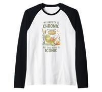 My Anxiety is Chronic But This Book is Iconic Frog Manche Raglan