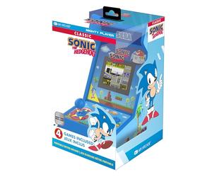 MY ARCADE Sonic The Hedgehog Mighty Player Console d'Arcade Portable Rétro, Écran 3,5 Pouces, 4 Jeux Inclus, Batterie Rechargeable, Bleu
