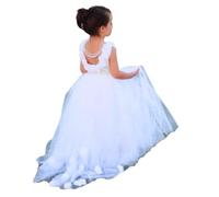 My Baby By Merry Rebecca Pearl Robes de Demoiselle d'honneur pour Enfants élégantes à Fleurs sans Manches pour fête de Mariage (7 Ans, Blanc)