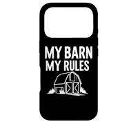 My Barn My Rules Sarcastic Funny Farming Humour Coque pour iPhone 17 Pro