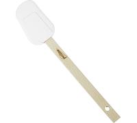 my basics 15411 mb Spatule à pâte en caoutchouc avec manche en bois, 27 cm, blanc/naturel