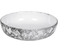my basics 6721 Coupe décorative 'Marble' céramique 31 x 8,5 cm, gris/blanc