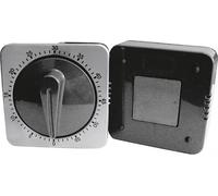 my basics MT18008 Minuteur mécanique, 60 minutes, carré, 6,5 x 6,5 x 4,5 cm, gris/anthracite