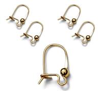 My-Bead 3 paires crochets d'oreilles 18mm avec boules en argent 925 24K double plaqué or pour la création de bijoux DIY