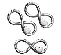 My-Bead 3 pièces carriers pendentifs infini avec coeur argent 925 16.5mm infinity pour bracelets et chaînes DIY