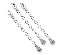 My-Bead 3 pièces chaînes d'extension 5cm argent 925 pour colliers et bracelets avec mousquetons 9mm qualité par bijoutier