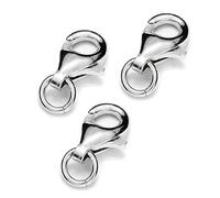 My-Bead 3 pièces Fermoirs mousqueton 13mm Argent 925 sans nickel pour Bracelets et Colliers Qualité par Bijoutier DIY