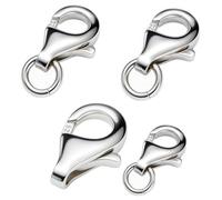 My-Bead 3 pièces Fermoirs mousqueton grande 16mm Argent 925 pour bracelets et colliers Qualité par Bijoutier DIY