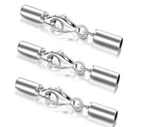 My Bead 3 pièces kits de montage Ø 2.5 mm argent 925 fermoirs mousqueton et embouts pour la bracelets en cuir DIY
