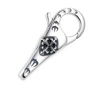 My-Bead Chaîne Fermoir Fleur de Lys 925 Argent Sterling Double Mousqueton Bijoux Fermoir Bracelets Colliers DIY