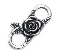 My-Bead Chaîne Fermoir Rose 925 Argent Sterling Double Mousqueton Bijoux Fermoir Bracelets Colliers DIY