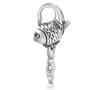 My-Bead Fermoir chaîne poisson argent sterling 925 double fermoir mousqueton 22 mm pour colliers, bracelets, DIY