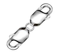 My-Bead Fermoir de chaîne en argent sterling 925 - 25 mm - Double mousqueton - Pour colliers et bracelets DIY