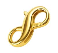 MY-BEAD Fermoir de chaîne infini en argent 925 plaqué or 14 carats - Double mousqueton - 14 mm - Pour le bricolage