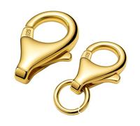 My-Bead Fermoir mousqueton 11 mm (13 mm) Argent 925 plaqué or 18 carats Fermoir pour bijoux, colliers, bracelets, colliers de remplacement et réparation Mousqueton DIY (1 pièce)