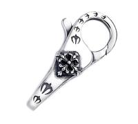 My-Bead Fermoir mousqueton double Fleur de Lys 22mm Argent 925 pour colliers bracelet Qualité par bijoutier DIY