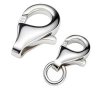 My-Bead Fermoir mousqueton en argent 925 9 mm (11 mm) petit fermoir à bijoux pour chaînes bracelets colliers mousqueton de remplacement et de réparation DIY (1 pièce)