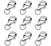 My-Bead Lot de 10 fermoirs mousquetons de 11 mm en argent sterling 925 sans nickel 3 mm Anneaux de reliure DIY, 11mm, Argent sterling, Sans pierre.