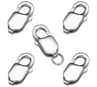 My-Bead Mousqueton en argent 925 8 mm (10 mm) petits fermoirs à bijoux pour chaînes bracelets colliers remplacement et réparation fermoirs à chaîne DIY (5 pièces)