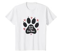 My Best Friend Has Four Paws - Pet Love Paw T-Shirt, Enfant, Blanc, 10 Ans