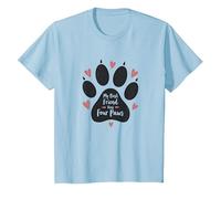 My Best Friend Has Four Paws - Pet Love Paw T-Shirt, Enfant, Bleu Céleste, 12 Ans